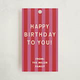 "Birthday Stripes" - Gift Tags in Cherry by Ani Somi - Front