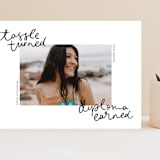 "Tassel turned, diploma earned" - Graduation Announcements in Noir by Abbigail Lim - Front