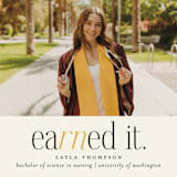 "Earned It" - Graduation Announcements in Marigold by Louise Kay - Detail