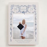 "Grad Crest" - Graduation Announcements in Indigo by Petra Kern - Front