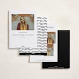 "Newsprint" - Graduation Announcements in Snow by Nicoletta Savod - Back of Card Options