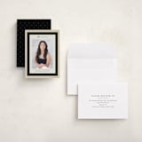 "Modern striped frame" - Graduation Announcements in Noir by Jackie Crawford - Assembled