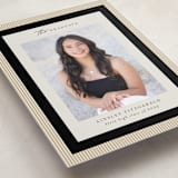 "Modern striped frame" - Graduation Announcements in Noir by Jackie Crawford - Detail