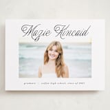 "Minimal Flourish" - Graduation Announcements in Noir by AK Graphics - Front