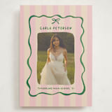 "Whimsical Stripes" - Graduation Announcements in Raspberry Matcha by Vera Lim - Front