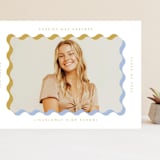 "wavy frame" - Graduation Announcements in Aqua by Baumbirdy - Front