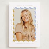 "wavy frame" - Graduation Announcements in Aqua by Baumbirdy - Front