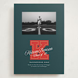 "Varsity Initial" - Graduation Announcements in Forest by Leia Matt - Front