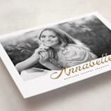 "vintage script" - Graduation Announcements in Golden by Maja Cunningham - Detail