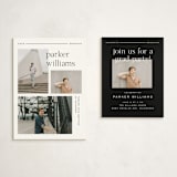 "Margins" - Graduation Insert Cards in Onyx by Pixel and Hank - With Invitation
