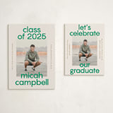 "School Color Duo" - Graduation Insert Cards in Grass by Jackie Crawford - With Invitation