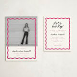 "wavy border" - Graduation Insert Cards in Bubblegum by Emily Sabol Goss - With Invitation