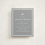"Pinstripe Classic" - Graduation Insert Cards in Granite by Laura Hankins - Front