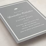"Pinstripe Classic" - Graduation Insert Cards in Granite by Laura Hankins - Detail