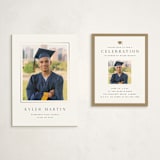 "serif" - Graduation Insert Cards in Snow by Sarah Curry - With Invitation
