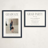 "classic layout" - Graduation Insert Cards in Navy by Christy Hy Lee - With Invitation