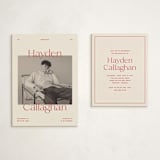 "hayden" - Graduation Insert Cards in Scarlet by Ellen Schlegelmilch - With Invitation