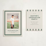 "Varsity Frame" - Graduation Insert Cards in Evergreen by Angela Garrick - With Invitation