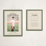 "Varsity Year" - Graduation Insert Cards in Forest by Megan Cash - With Invitation