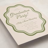 "Scalloped" - Graduation Insert Cards in Matcha by Melanie Kosuge - Detail