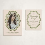 "Scalloped" - Graduation Insert Cards in Matcha by Melanie Kosuge - With Invitation