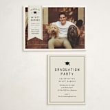 "grad ribbon" - Graduation Insert Cards in Taupe by Sarah Curry - With Invitation