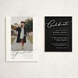 "Minimal Script" - Graduation Insert Cards in Obsidian by Kamala Nahas - With Invitation