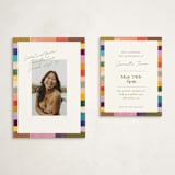 "Colorful Scallop" - Graduation Insert Cards in Olive by Sierra Lee - With Invitation