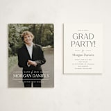"Grad in Overlay" - Graduation Insert Cards in Eggshell by Carolyn MacLaren - With Invitation