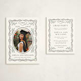 "Ivy Grad" - Graduation Insert Cards in Linen by Paper Sun Studio - With Invitation