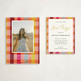 "Rainbow plaid" - Graduation Insert Cards in Ruby by Kat Roberts - With Invitation