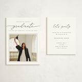 "Simple Details" - Graduation Insert Cards in Tuxedo by Pixel and Hank - With Invitation