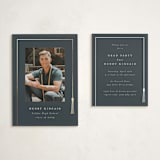 "Tasseled" - Graduation Insert Cards in Dusty Navy by AK Graphics - With Invitation