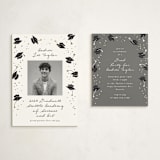 "Hat Fling" - Graduation Insert Cards in Cloud by Alethea and Ruth - With Invitation