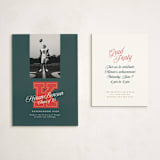 "Varsity Initial" - Graduation Insert Cards in Forest by Leia Matt - With Invitation
