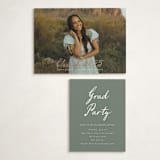 "Grad Greetings" - Graduation Insert Cards in Pearl by Ashley Iwafuchi - With Invitation