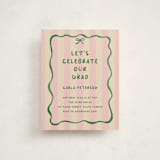 "Whimsical Stripes" - Graduation Insert Cards in Raspberry Matcha by Vera Lim - Front