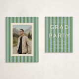 "Preppy Stripes" - Graduation Insert Cards in Seaside by Morgan Kendall - With Invitation