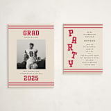 "Team Grad" - Graduation Insert Cards in Cherry by Louise Kay - With Invitation