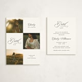 "Checked" - Graduation Insert Cards in Cotton by Kate Ahn - With Invitation