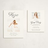 "Minimal Flourish" - Graduation Insert Cards in Noir by AK Graphics - With Invitation