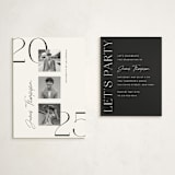 "Stacked" - Graduation Insert Cards in Ivory by Monika Torun - With Invitation