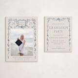 "Grad Crest" - Graduation Insert Cards in Indigo by Petra Kern - With Invitation