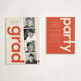 "Film Strip" - Graduation Insert Cards in Tomato by Morgan Kendall - With Invitation