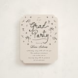 "Illustrated Grad" - Graduation Insert Cards in Onyx by Ashley Iwafuchi - Front
