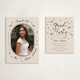 "Illustrated Grad" - Graduation Insert Cards in Onyx by Ashley Iwafuchi - With Invitation