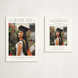 "Newsprint" - Graduation Insert Cards in Snow by Nicoletta Savod - With Invitation