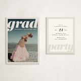 "The Cover" - Graduation Insert Cards in Mist by Gwen Bedat - With Invitation