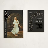 "Shiny year" - Graduation Insert Cards in Noir by Creo Study - With Invitation