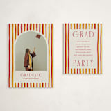 "Grad Stripes" - Graduation Insert Cards in Rose & Sunflower by Anna Elder - With Invitation